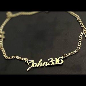 Christian Jewelry John 3:16 Gold Necklace